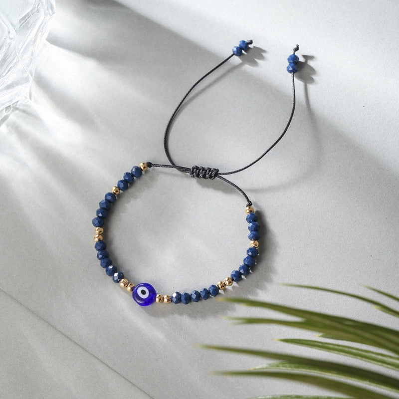 Wholesale Devil Eye Crystal Beads Alloy Bracelet