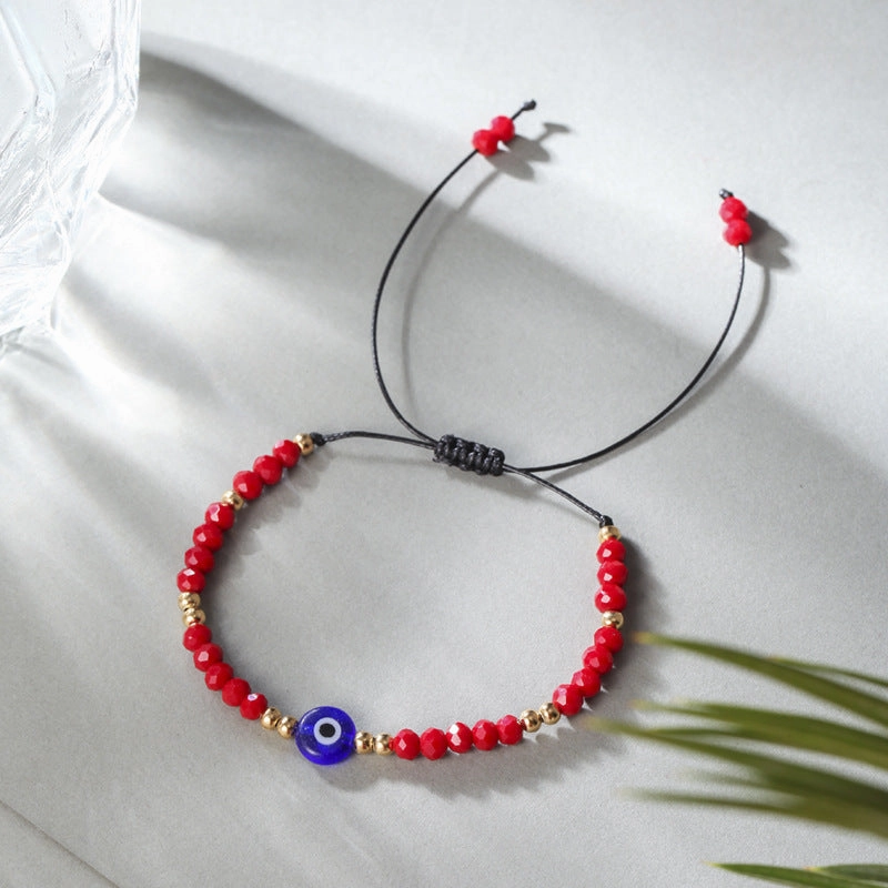 Wholesale Devil Eye Crystal Beads Alloy Bracelet