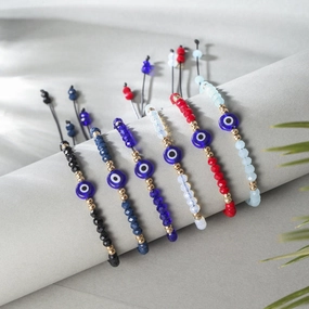 Wholesale Devil Eye Crystal Beads Alloy Bracelet