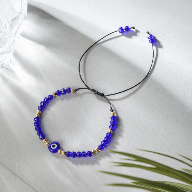 Wholesale Devil Eye Crystal Beads Alloy Bracelet
