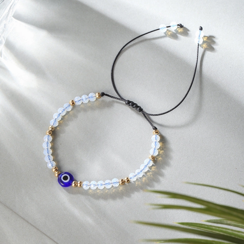 Wholesale Devil Eye Crystal Beads Alloy Bracelet