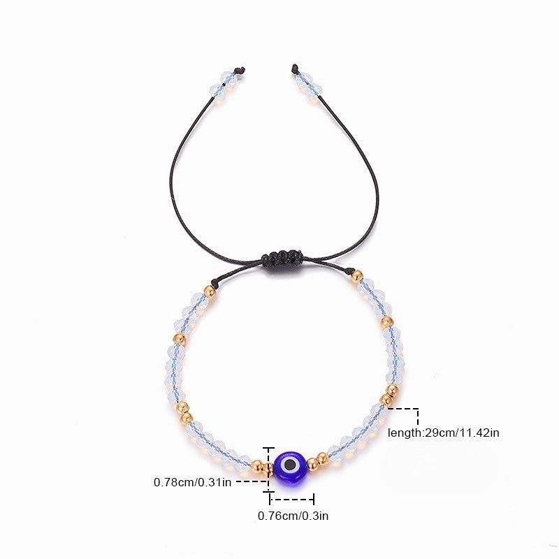 Wholesale Devil Eye Crystal Beads Alloy Bracelet