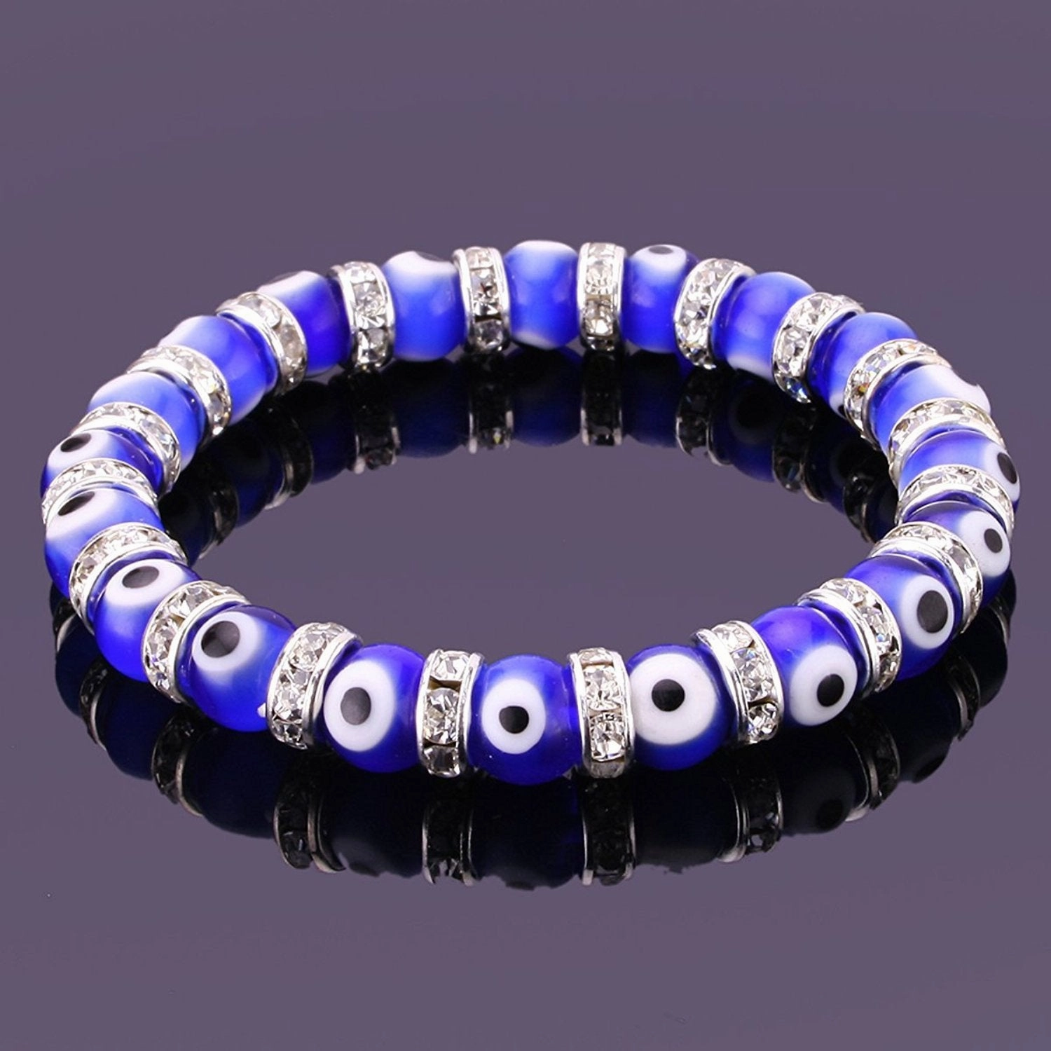 Wholesale Devil Eye Crystal Glass Beads Bracelet