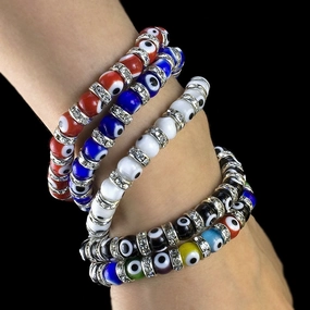 Wholesale Devil Eye Crystal Glass Beads Bracelet