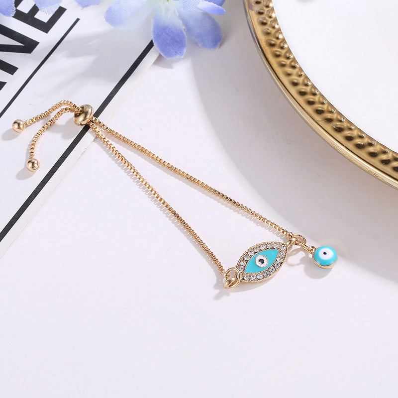Wholesale Devil Eye Diamond Alloy Bracelet
