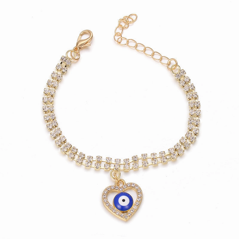 Wholesale Devil Eye Double Layer Alloy Bracelet