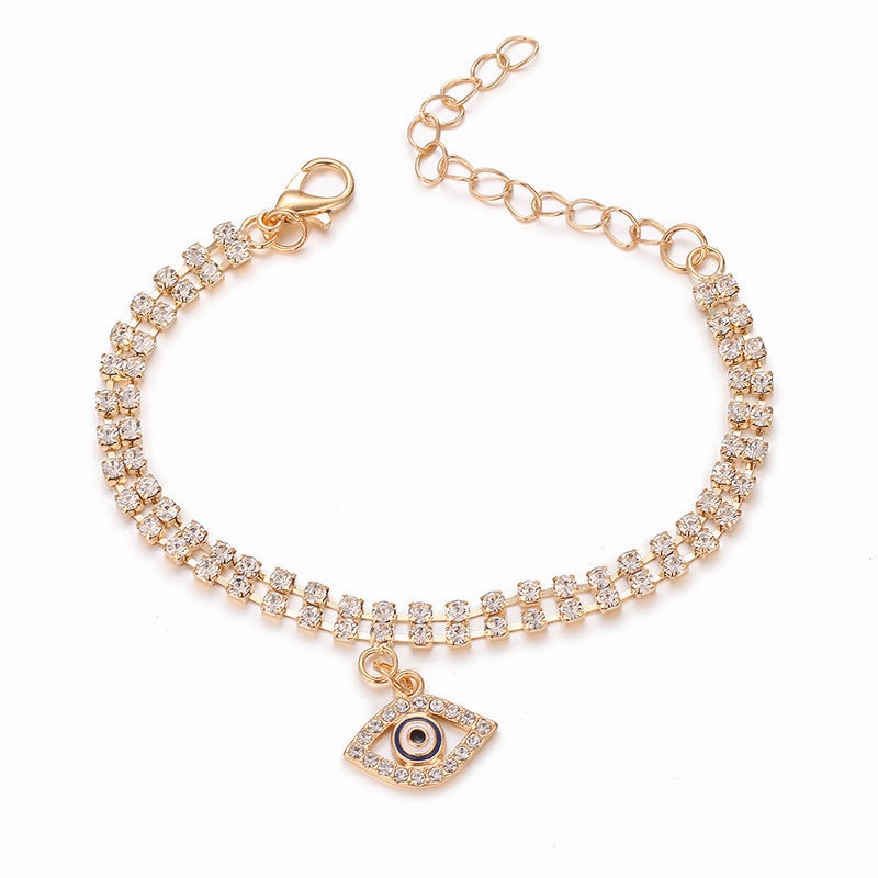 Wholesale Devil Eye Double Layer Alloy Bracelet