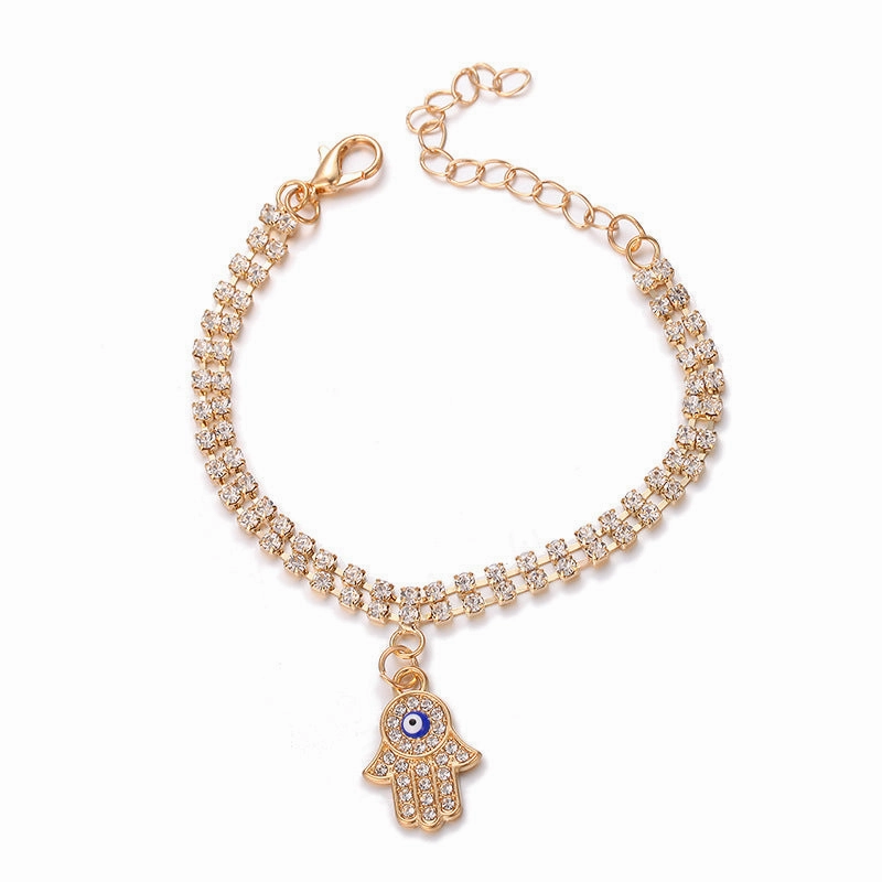 Wholesale Devil Eye Double Layer Alloy Bracelet