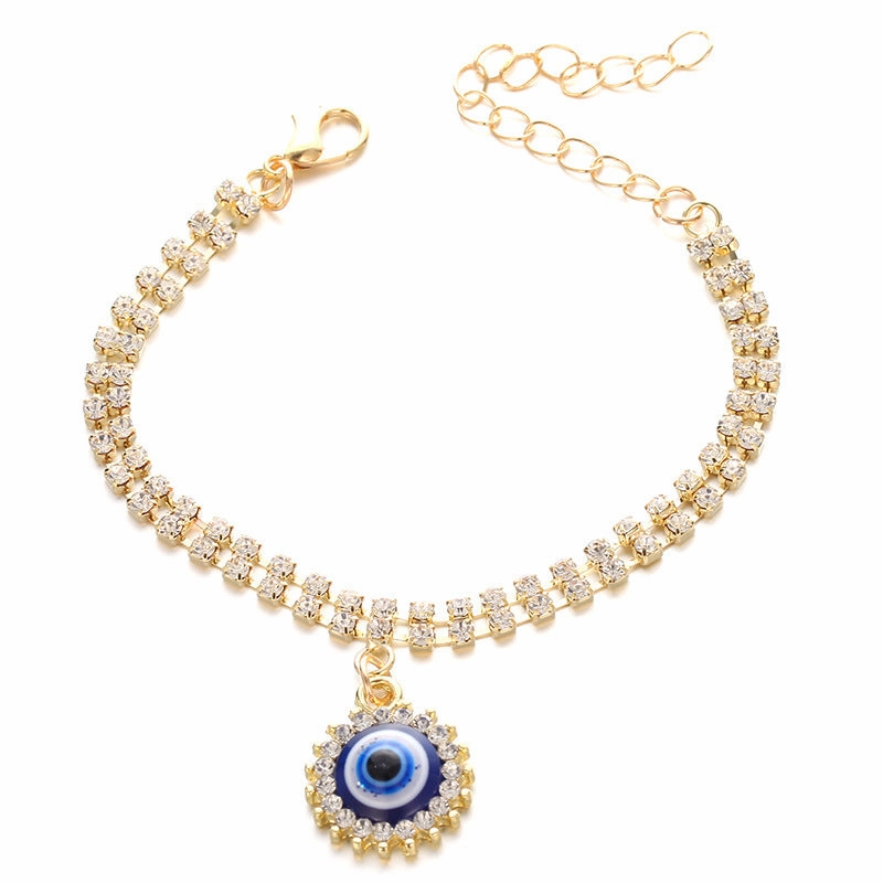 Wholesale Devil Eye Double Layer Alloy Bracelet