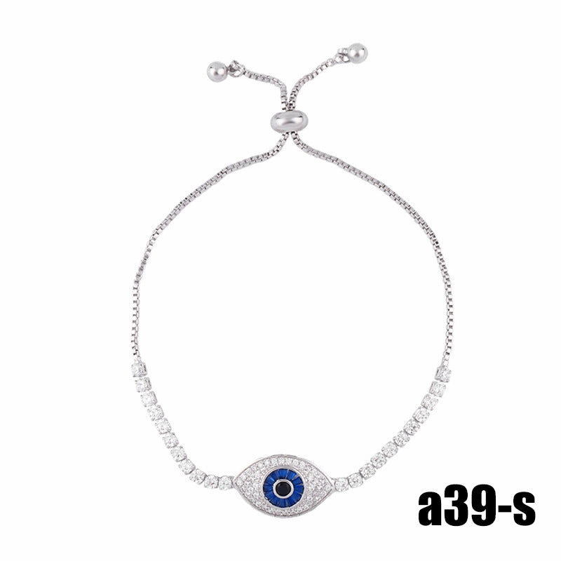 Wholesale Devil Eye Eye Full Diamond Adjustable Bracelet