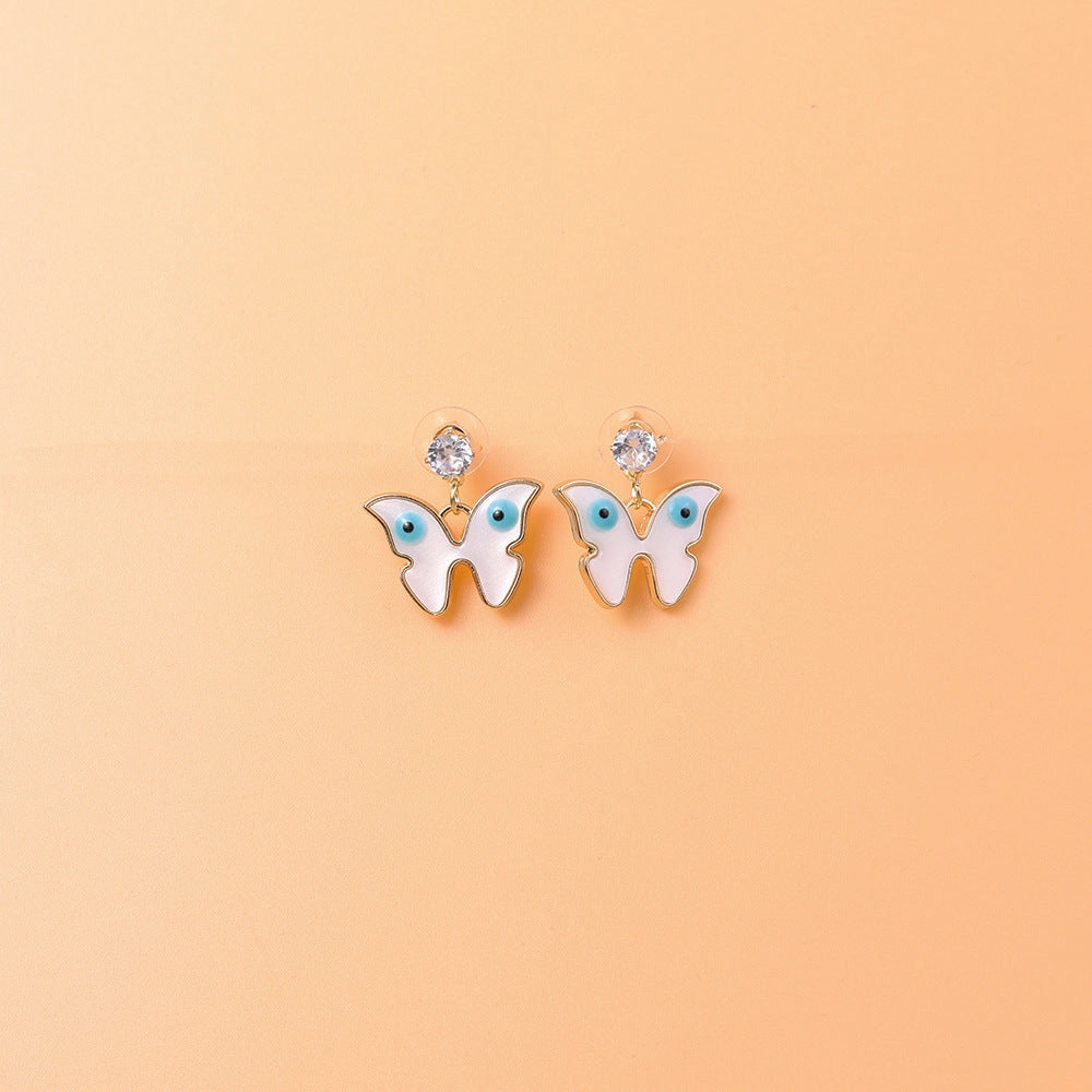 Wholesale Devil Eye Moon Palm Butterfly Alloy Earrings