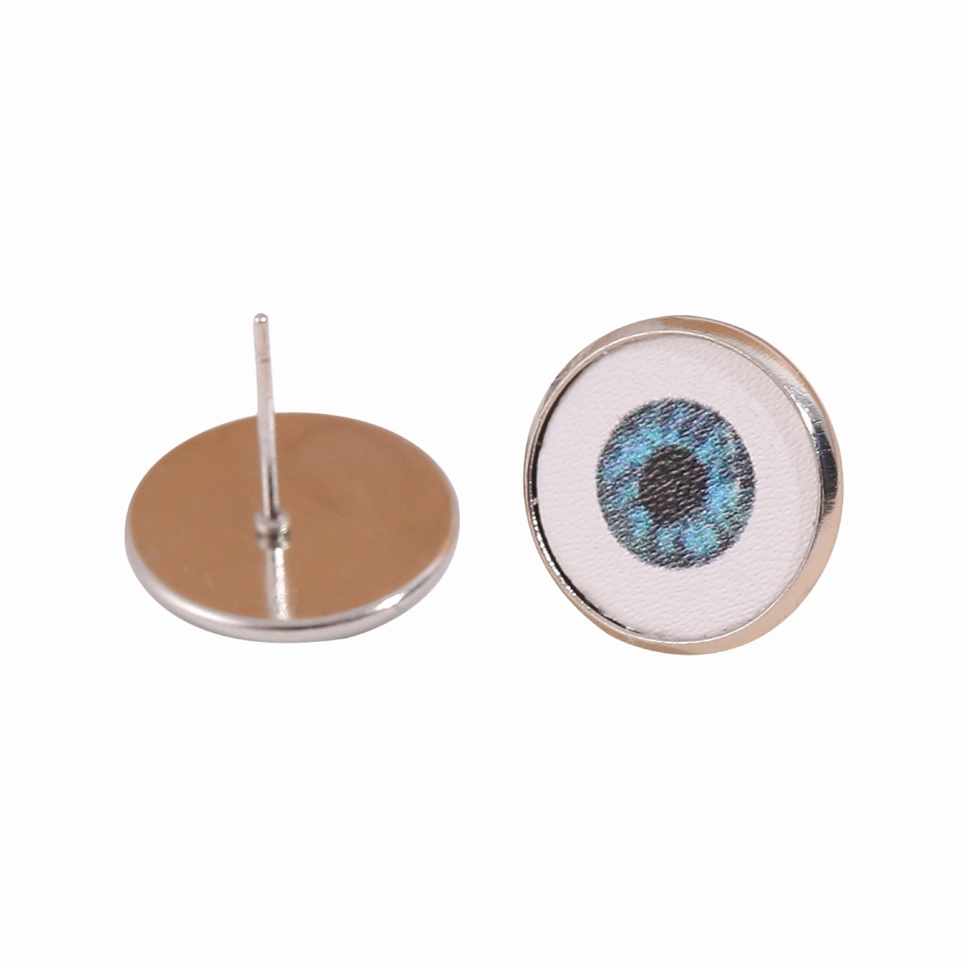 Wholesale Devil Eye Oval Stud Earrings Leather PU Earrings
