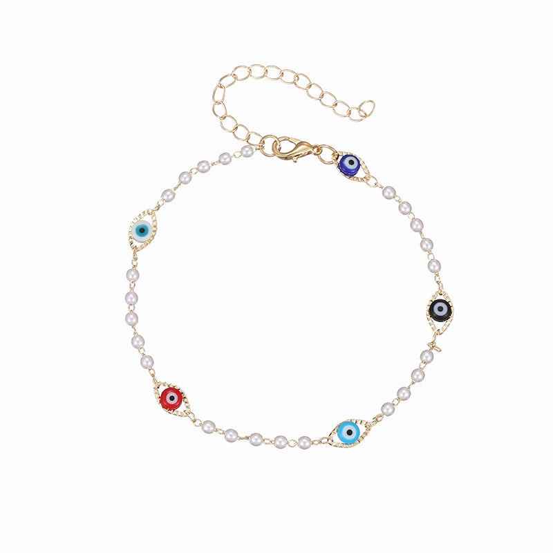 Wholesale Devil Eye Pearl Alloy Bracelet
