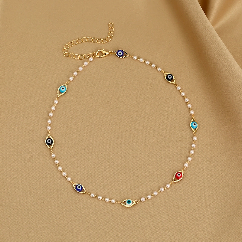 Wholesale Devil Eye Pearl Alloy Bracelet
