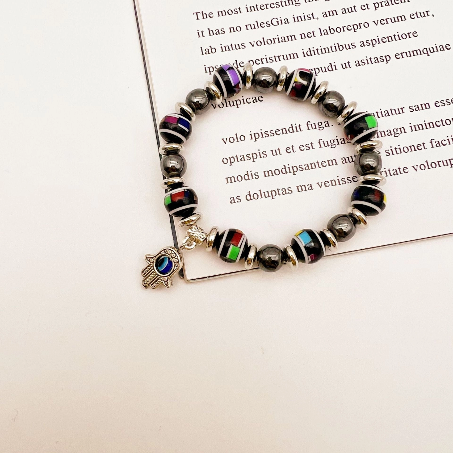 Wholesale Devil Eye Plastic Beaded Bracelets