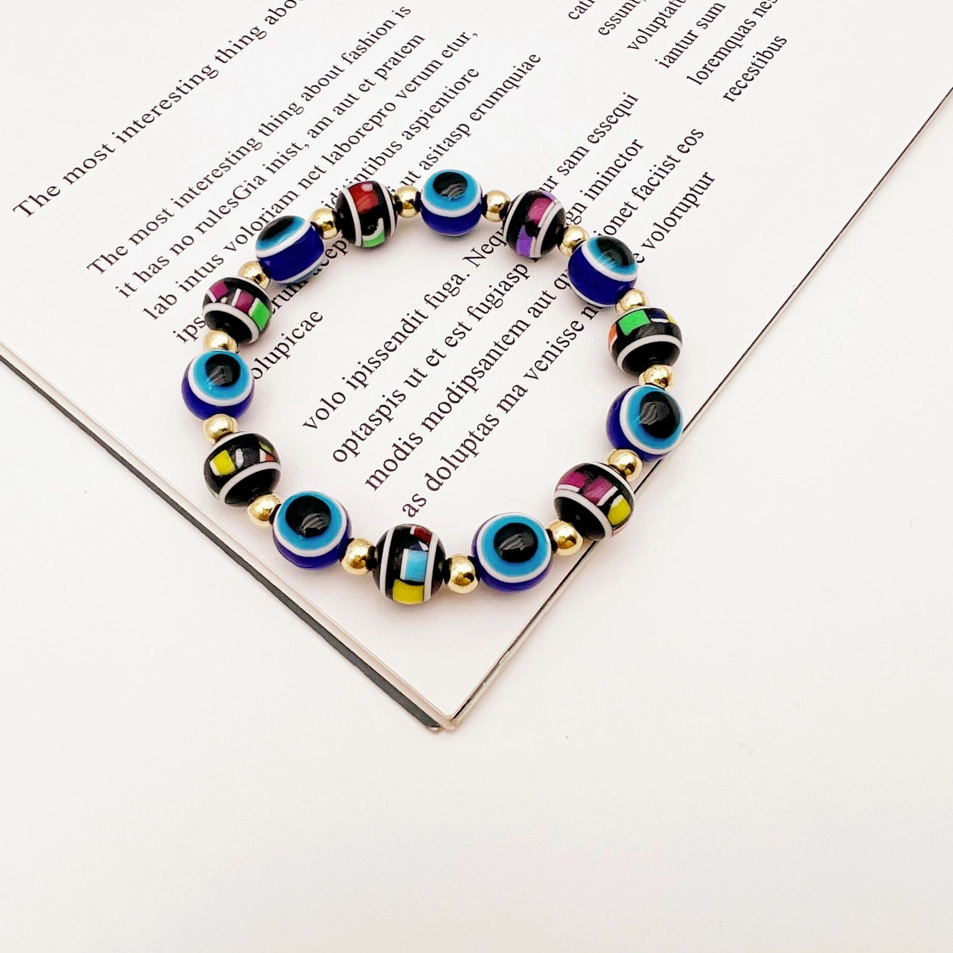 Wholesale Devil Eye Plastic Beaded Bracelets