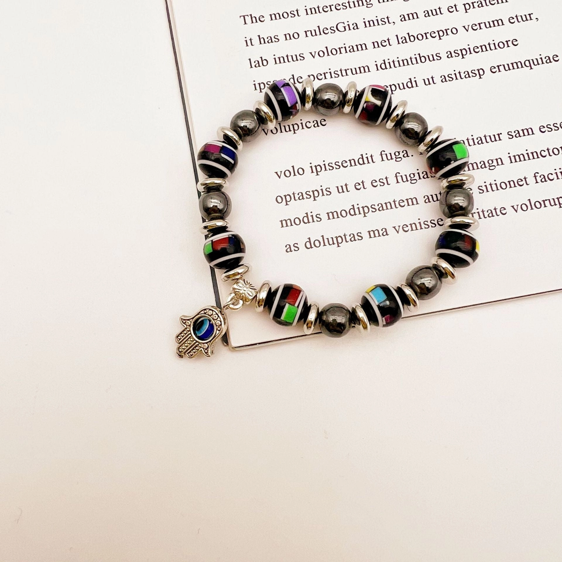 Wholesale Devil Eye Plastic Beaded Bracelets
