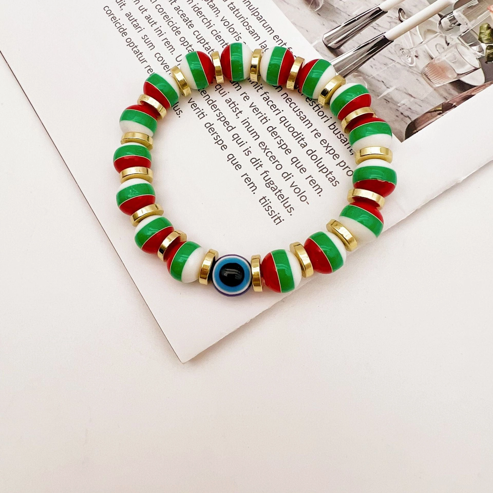 Wholesale Devil Eye Plastic Beaded Bracelets