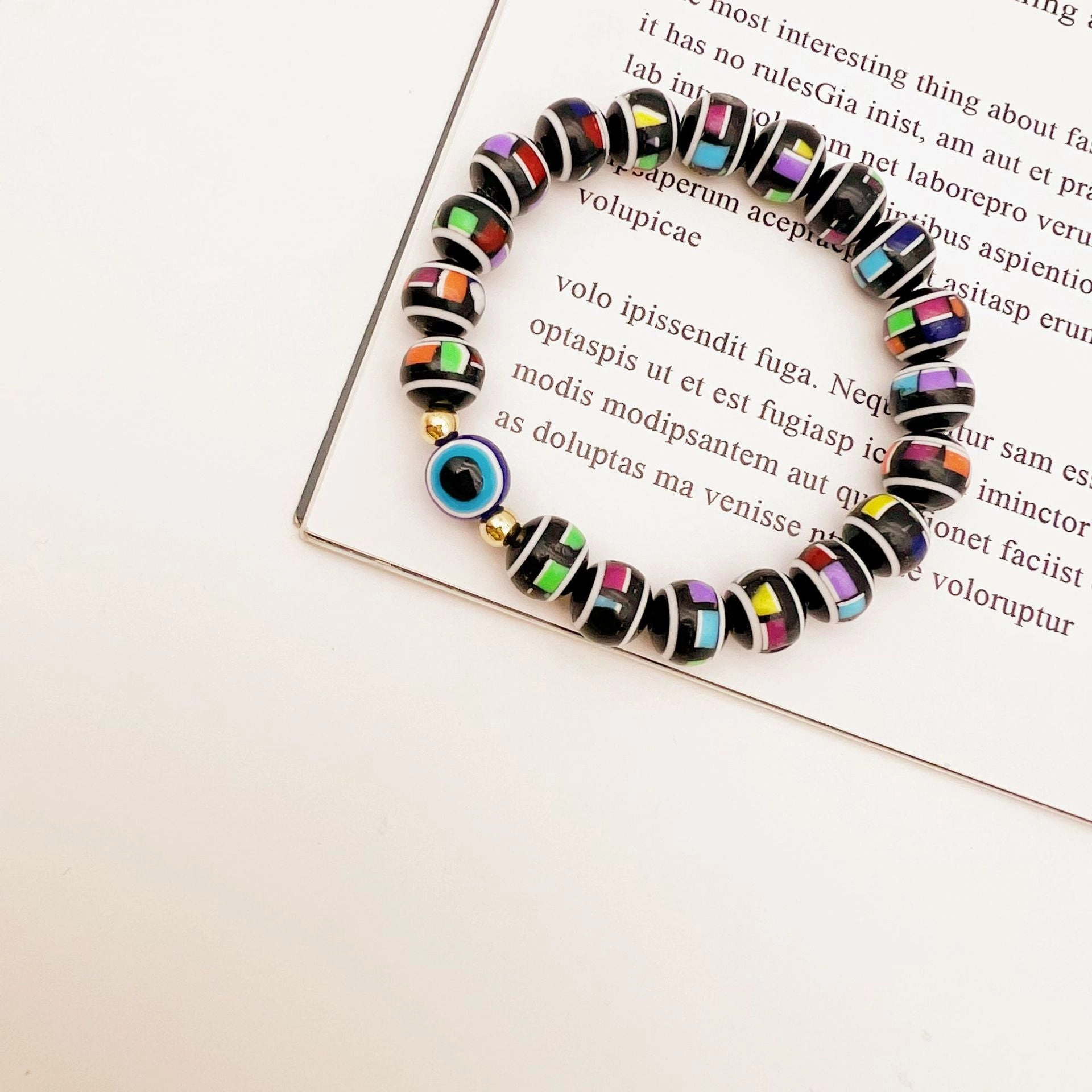 Wholesale Devil Eye Plastic Beaded Bracelets
