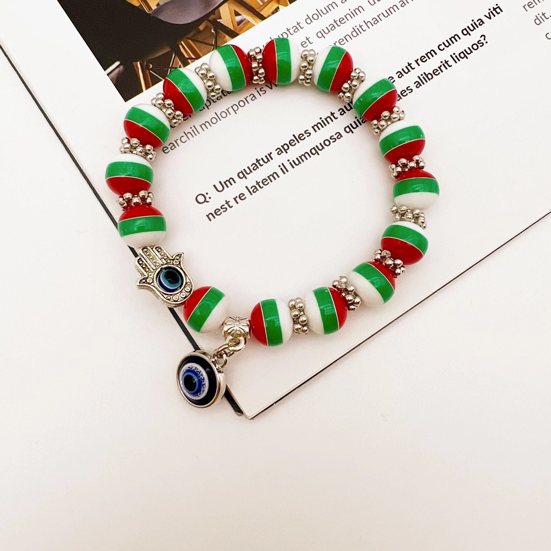 Wholesale Devil Eye Plastic Beaded Bracelets