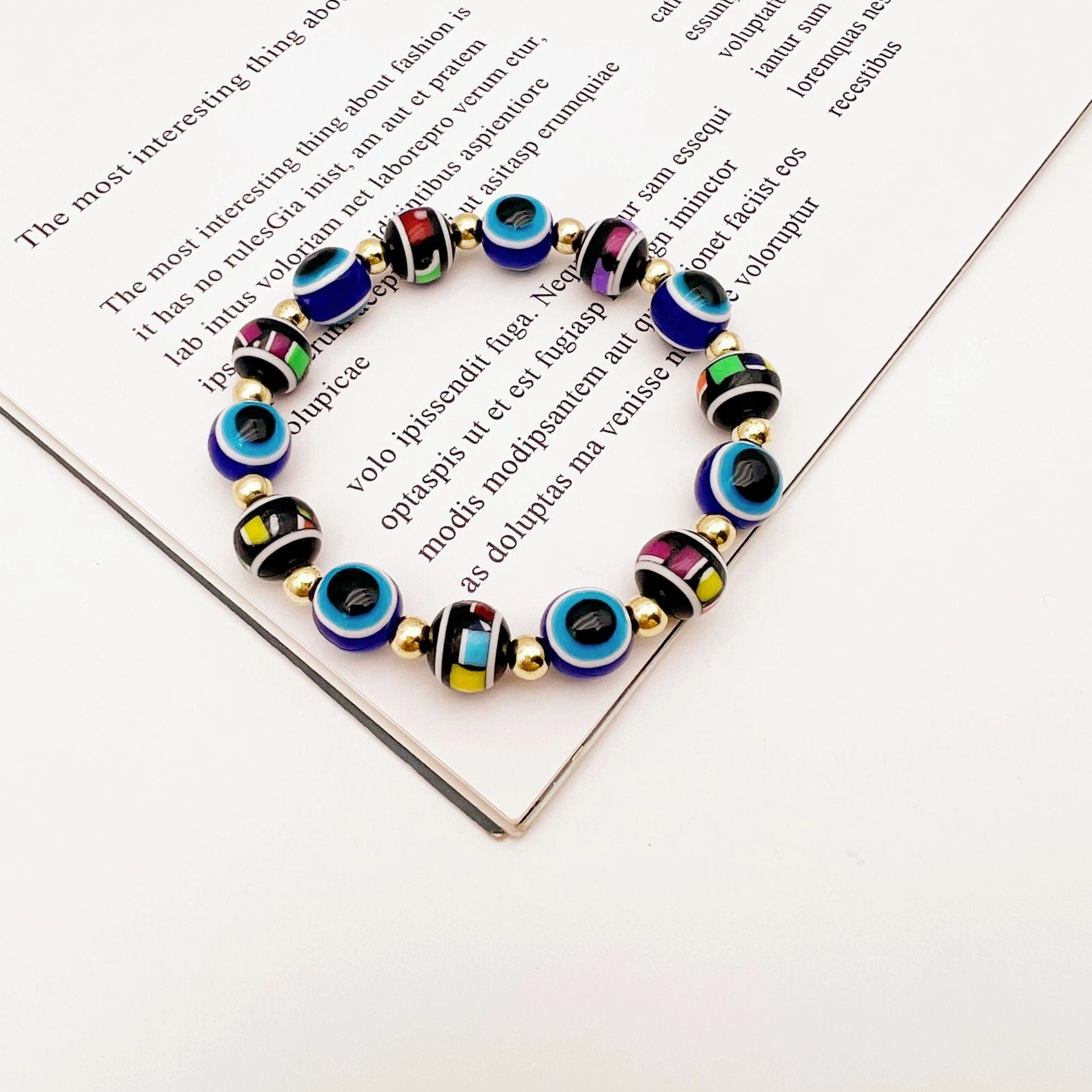 Wholesale Devil Eye Plastic Beaded Bracelets