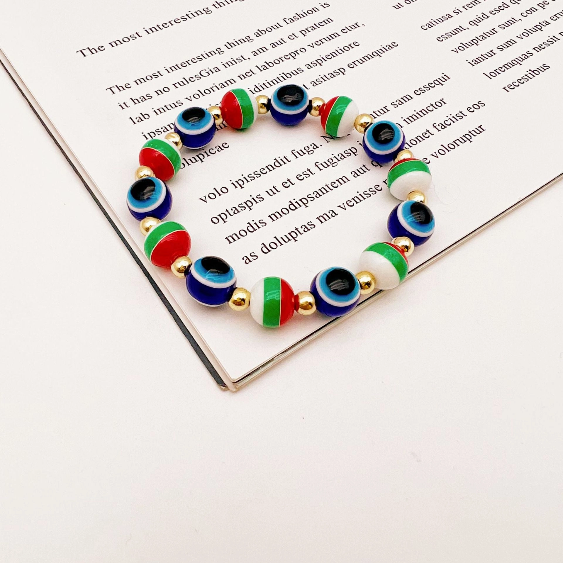 Wholesale Devil Eye Plastic Beaded Bracelets