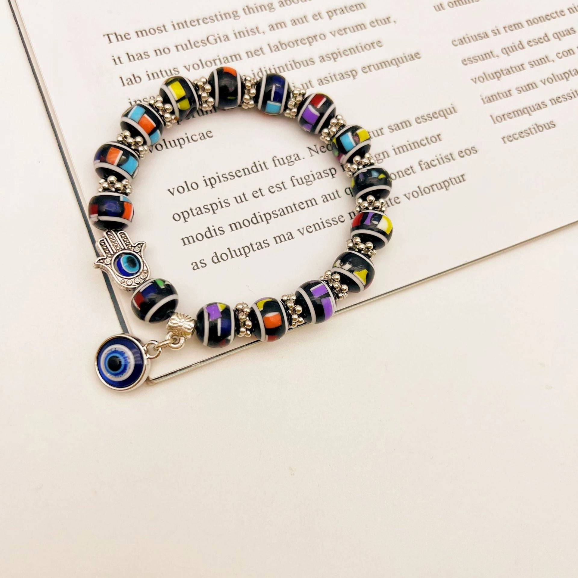 Wholesale Devil Eye Plastic Beaded Bracelets