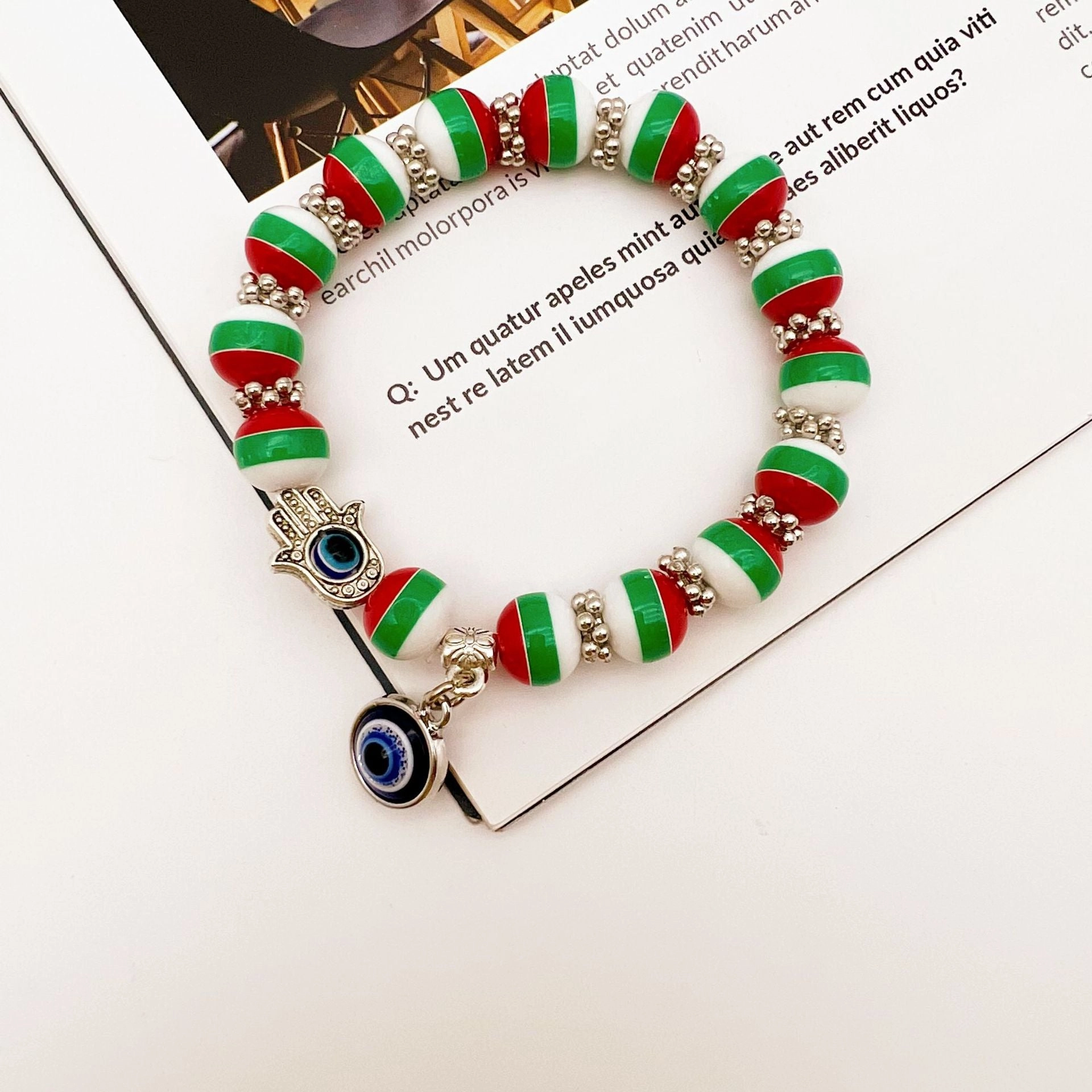 Wholesale Devil Eye Plastic Beaded Bracelets