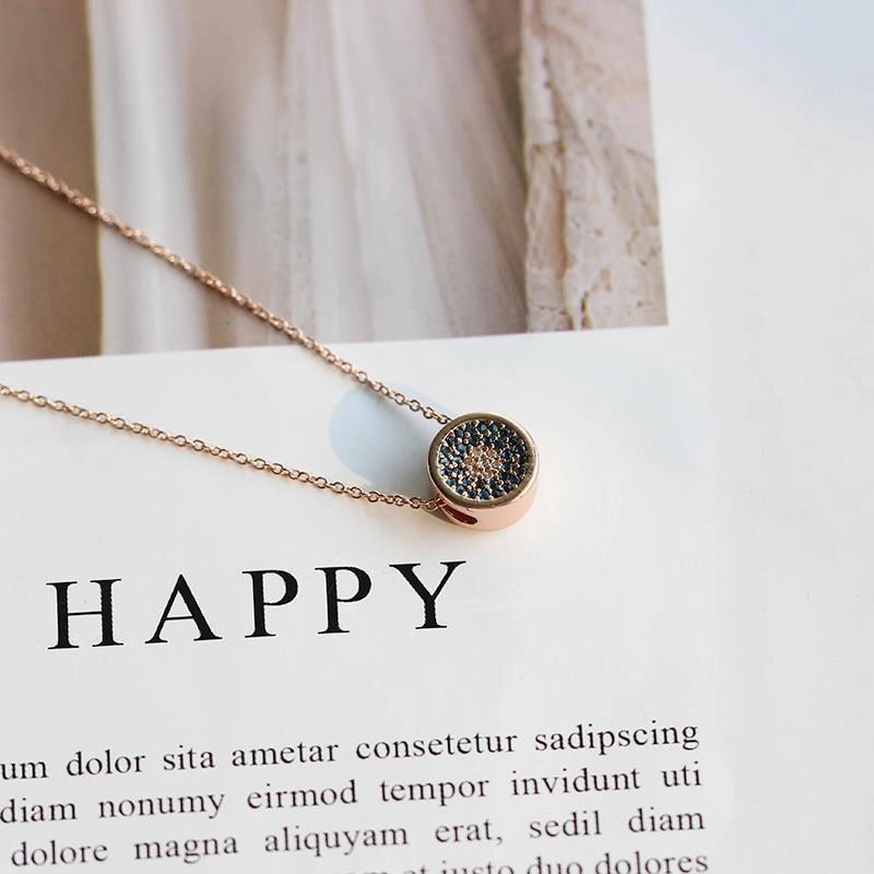 Wholesale Devil Eye Round Zircon Necklace