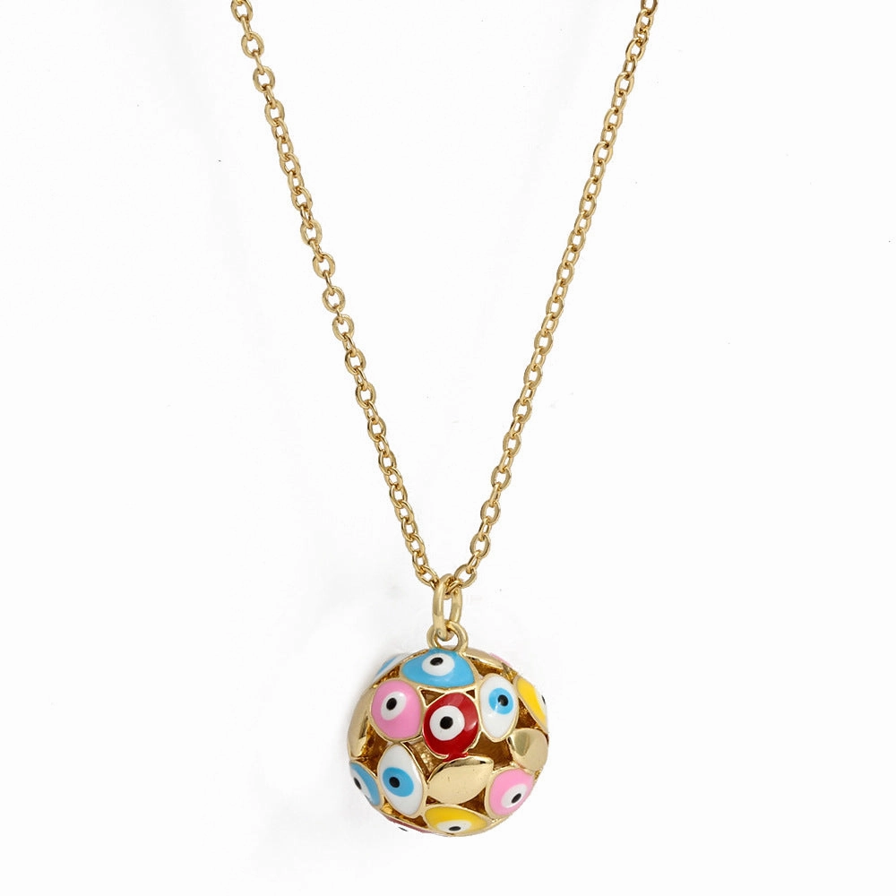 Wholesale Devil Eye Sphere Copper Necklaces