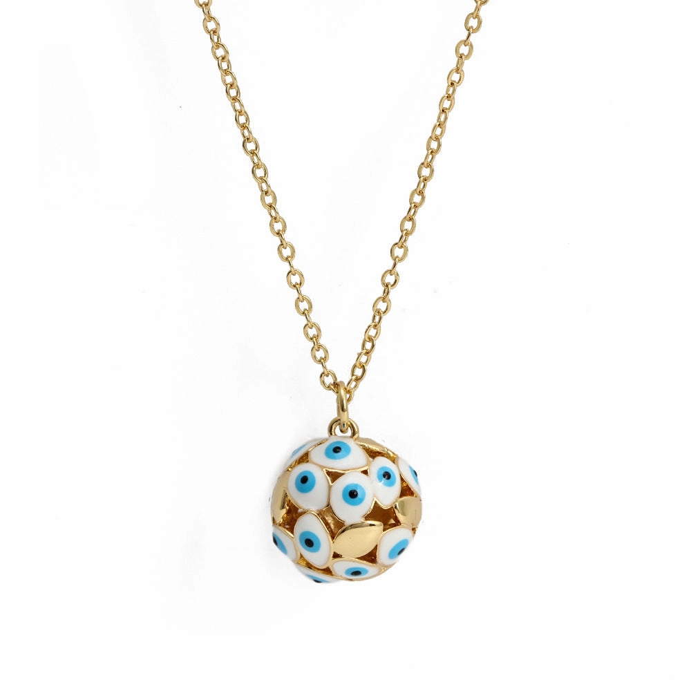Wholesale Devil Eye Sphere Copper Necklaces