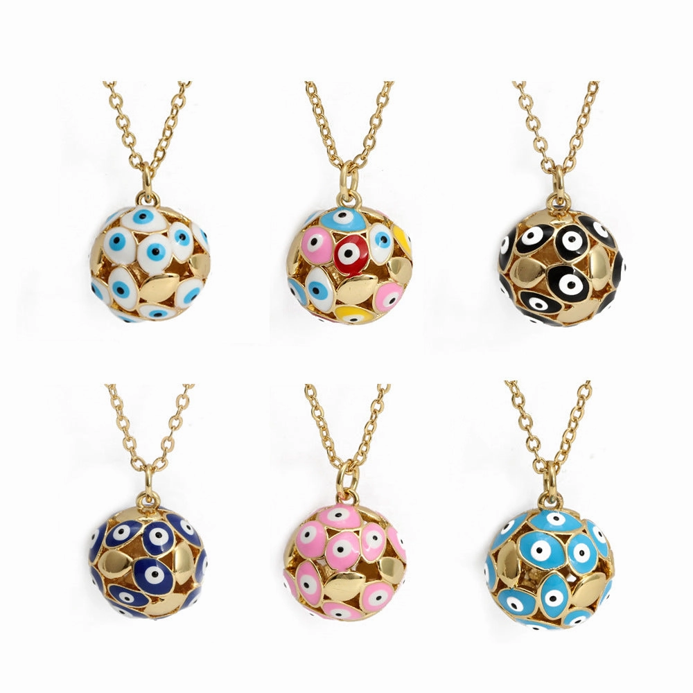 Wholesale Devil Eye Sphere Copper Necklaces