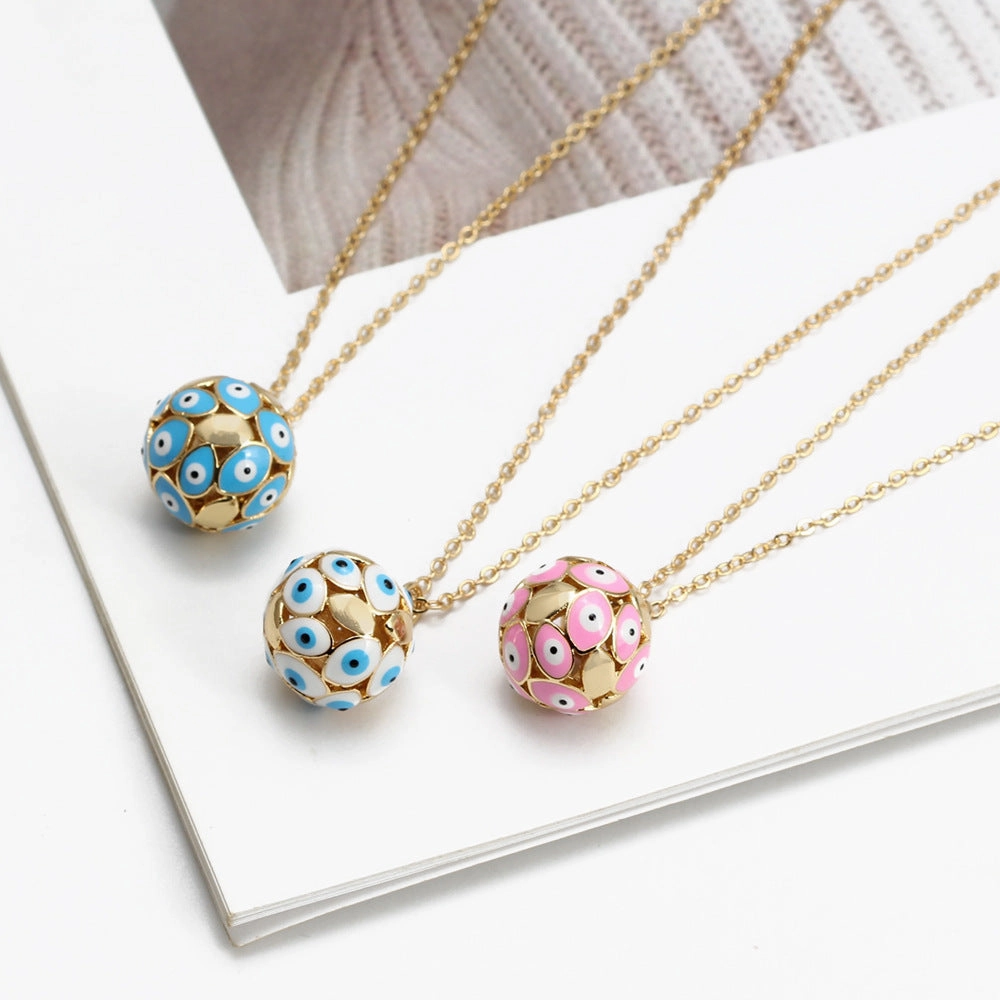Wholesale Devil Eye Sphere Copper Necklaces