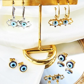 Wholesale Devil Eye Stainless Steel Earrings