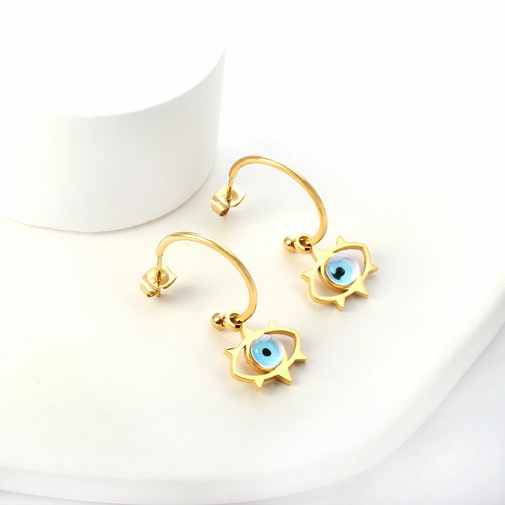 Wholesale Devil Eye Stainless Steel Earrings