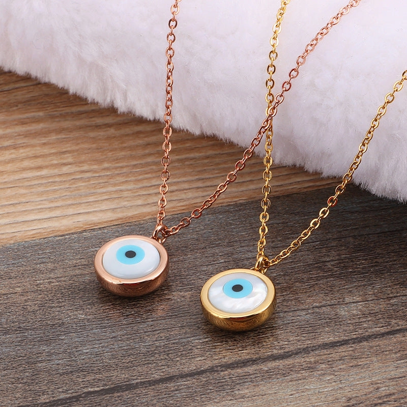 Wholesale Devil Eye Trend Gold Plated Necklaces