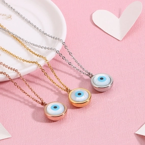 Wholesale Devil Eye Trend Gold Plated Necklaces