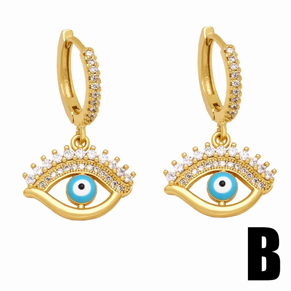 Wholesale Devil Eye Vintage Copper Earrings