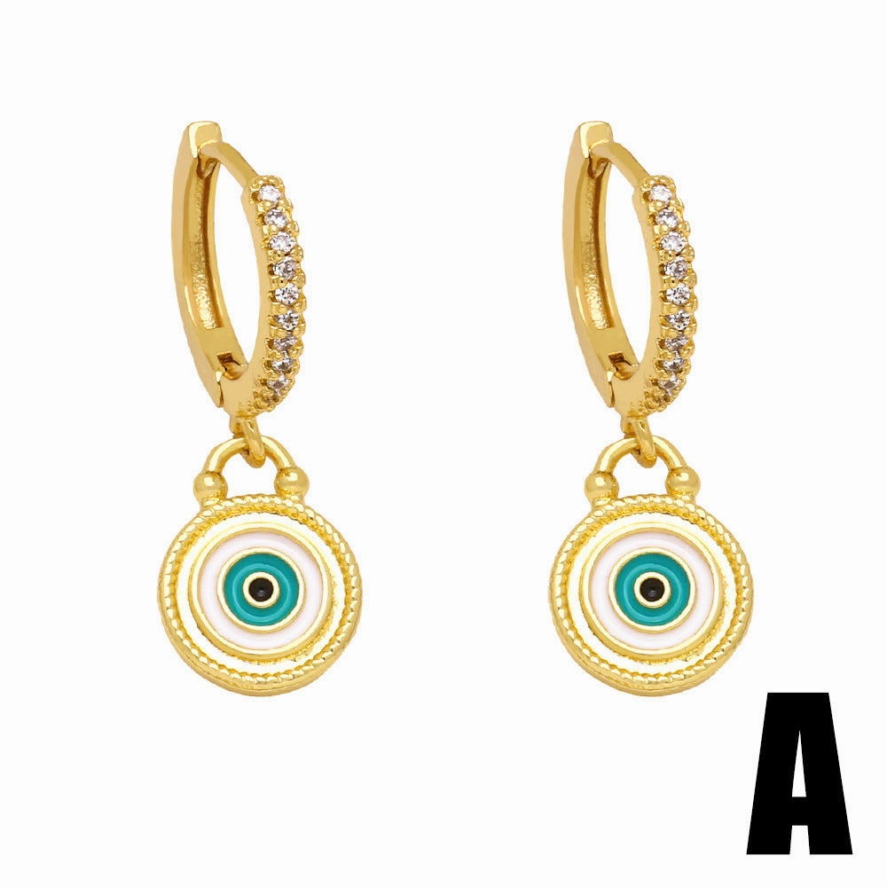 Wholesale Devil Eye Vintage Copper Earrings
