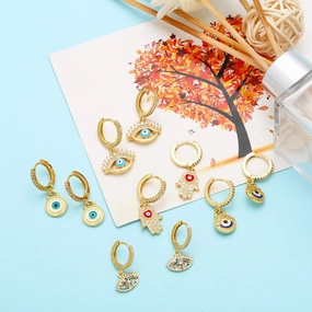 Wholesale Devil Eye Vintage Copper Earrings