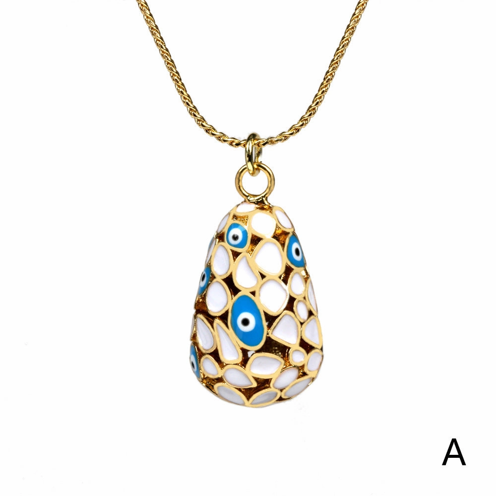 Wholesale Devil Eye Waterdrop Gold Plated Copper Necklaces