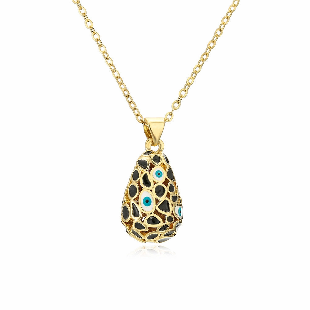 Wholesale Devil Eye Waterdrop Gold Plated Copper Necklaces
