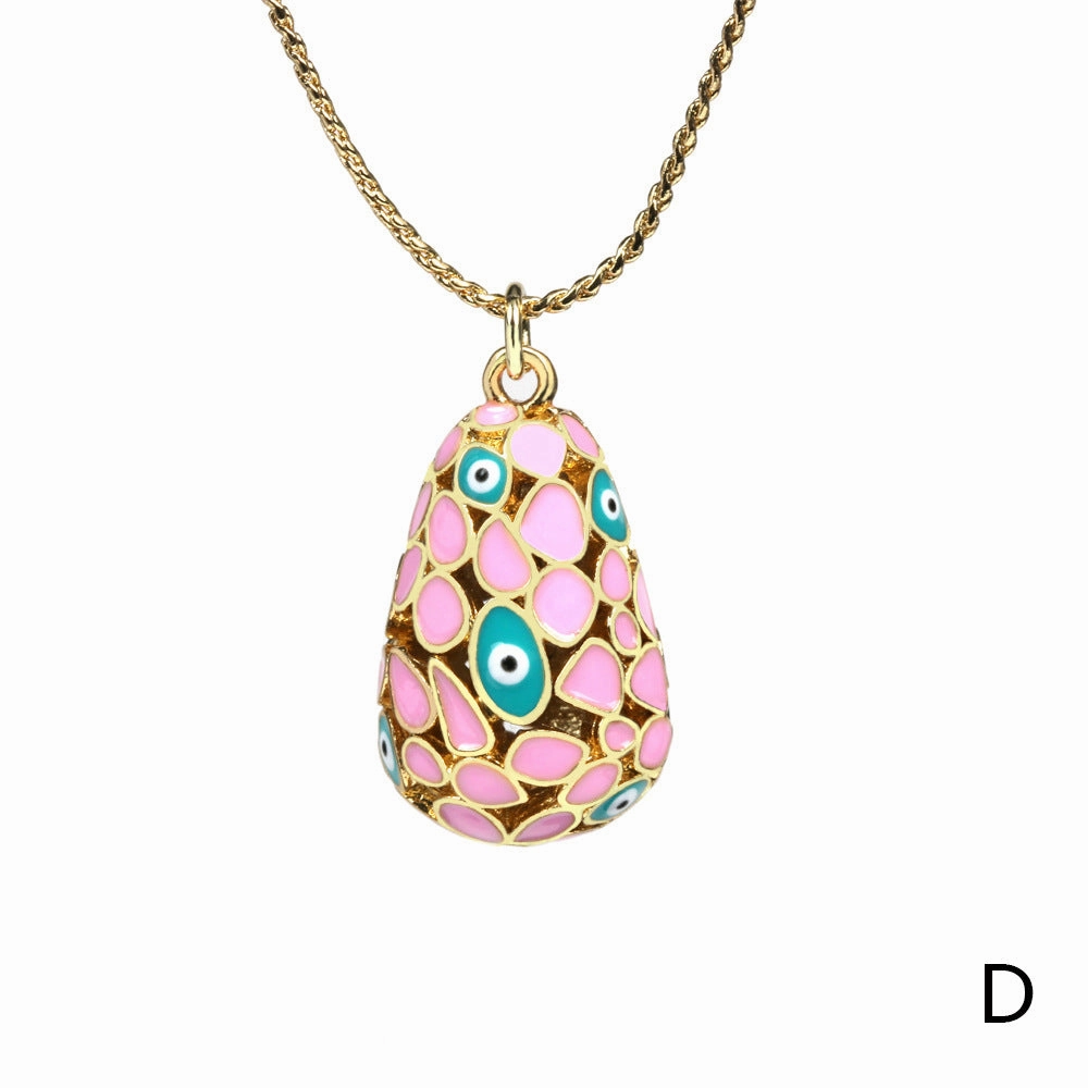 Wholesale Devil Eye Waterdrop Gold Plated Copper Necklaces