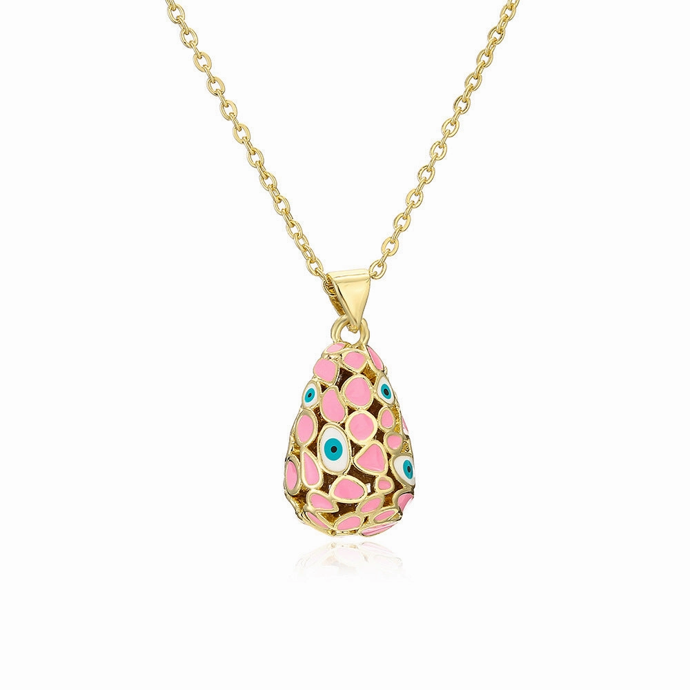 Wholesale Devil Eye Waterdrop Gold Plated Copper Necklaces