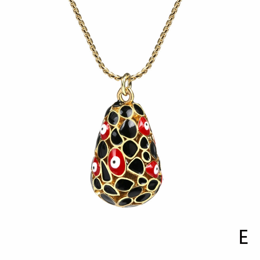 Wholesale Devil Eye Waterdrop Gold Plated Copper Necklaces