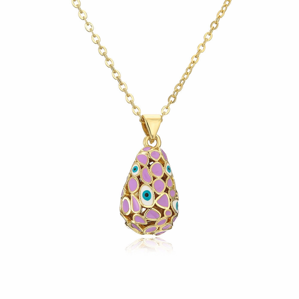 Wholesale Devil Eye Waterdrop Gold Plated Copper Necklaces