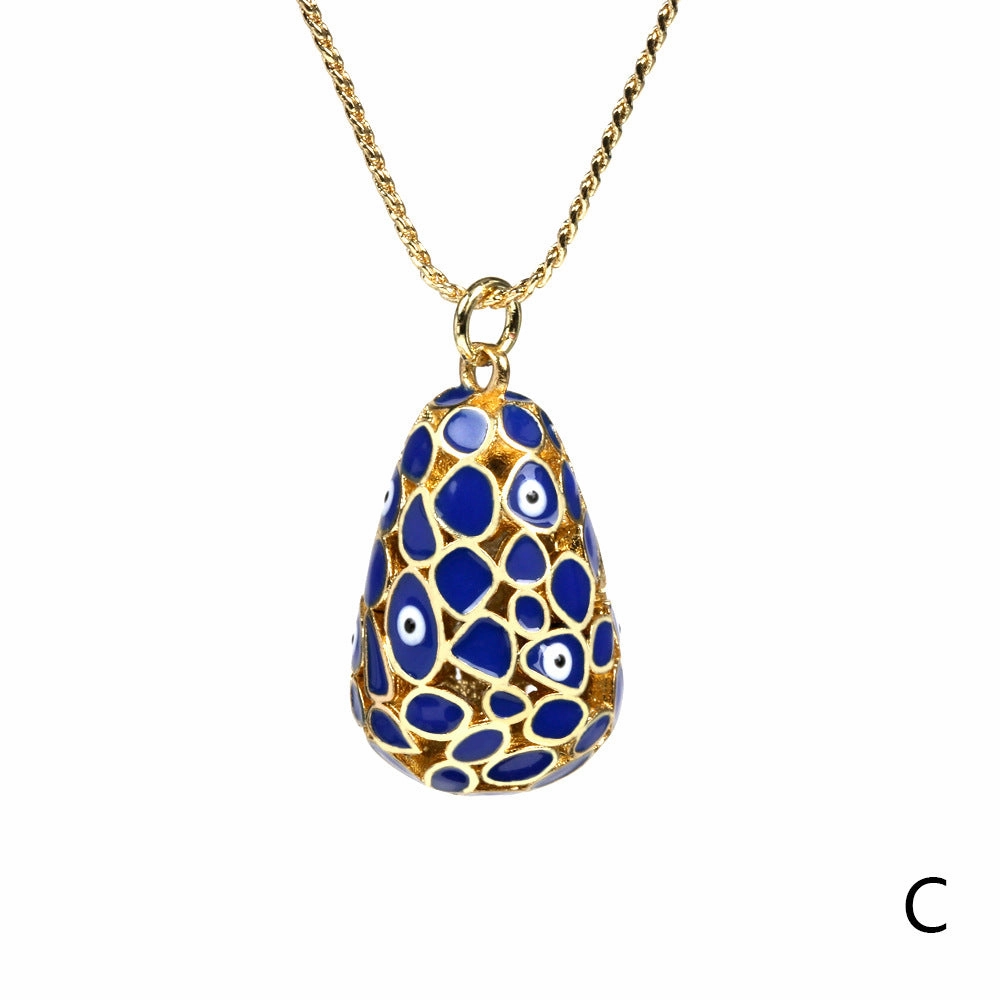Wholesale Devil Eye Waterdrop Gold Plated Copper Necklaces