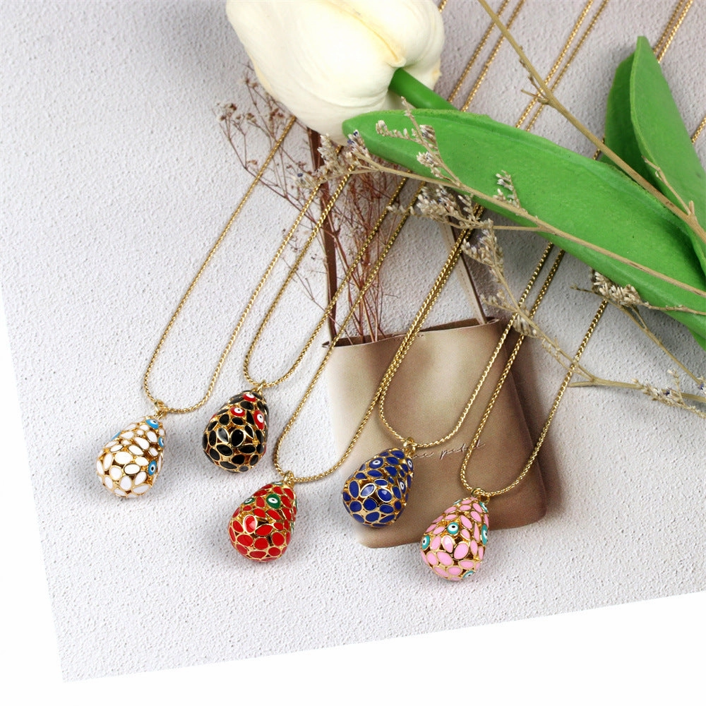 Wholesale Devil Eye Waterdrop Gold Plated Copper Necklaces