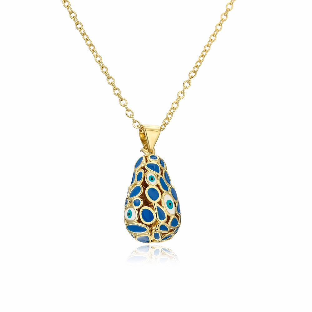 Wholesale Devil Eye Waterdrop Gold Plated Copper Necklaces