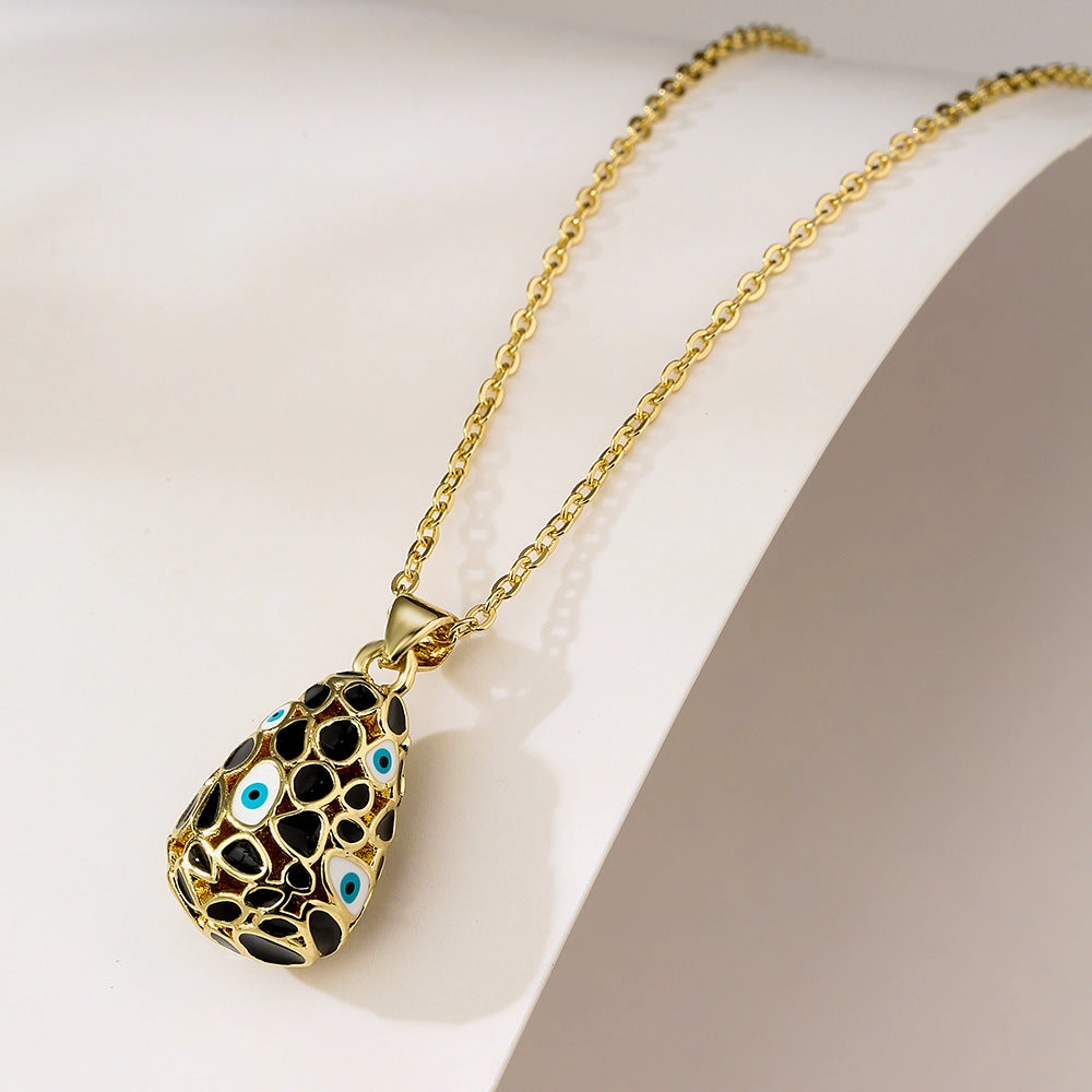 Wholesale Devil Eye Waterdrop Gold Plated Copper Necklaces